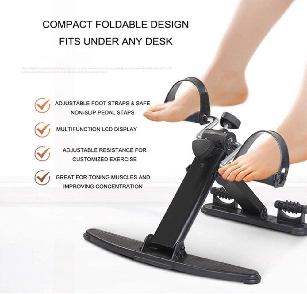 Składany rower treningowy Mini LCD, przenośny przyrząd do ćwiczeń na pedałach Fitness Cardio, kryty schodek Stepper Regulowana maszyna krokowa Hometrainer Czarny