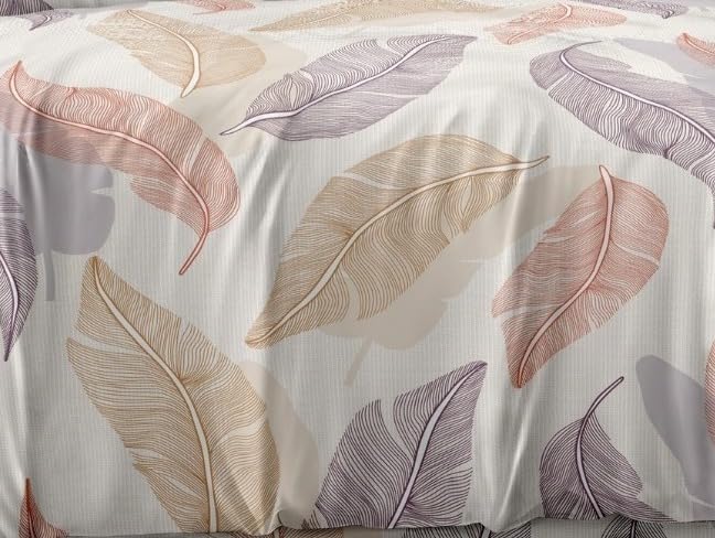 Image of DECOR2ADMIRE Super King Size Premium Bedsheet 108 x 108 Inches | 300 Thread Count | Glace Cotton | with 2 Pillow Covers | Abstract Prints | (Pastel Leaf)