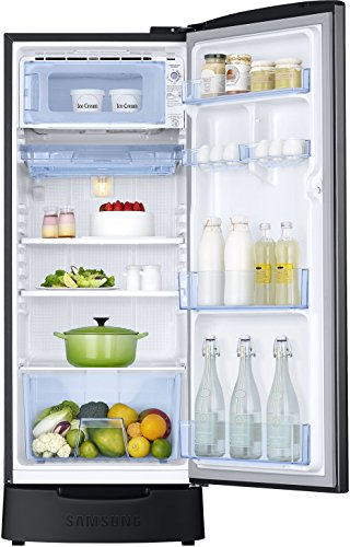Image of Samsung 192 L 5 Star ( 2019 ) Direct Cool Single Door Refrigerator(RR20M1Z2XBS /HL, Black, Inverter Compressor)