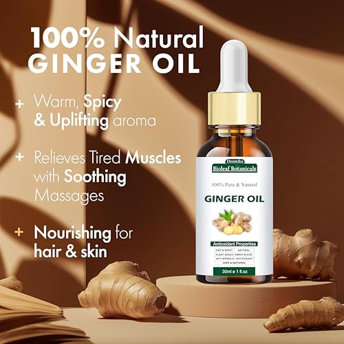 Image of Drontika Bioleaf Botanicals Ginger Oil For Weight Loss Belly Fat, Fat Loss Oil 30 ml.