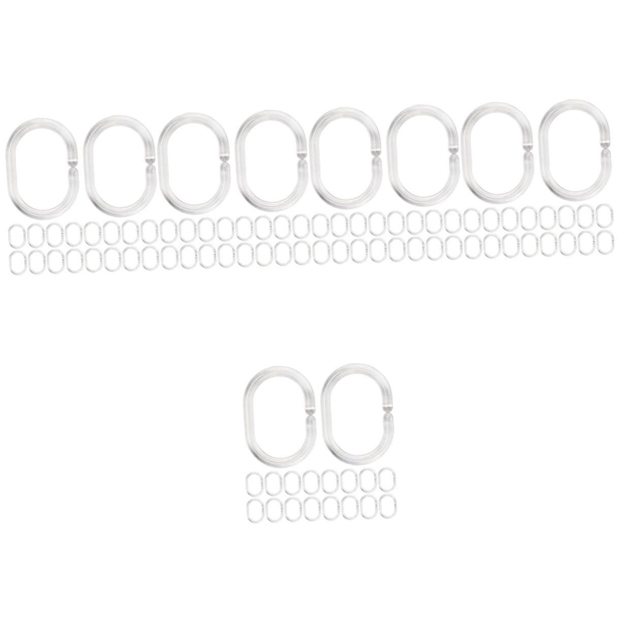 PRETYZOOM 240pezzi Ganci Decorativi per Tende da Doccia C-Shape Facili da Installare Materiale Trasparente Adatti per Tendaggi Bagno e Interni Resistenti e Versatili