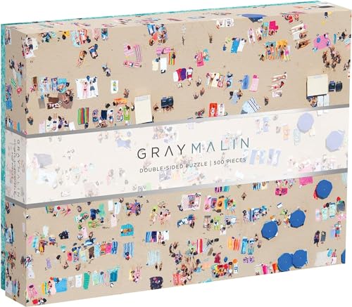 Galison Gray Malin 2-Sided Jigsaw Puzzle, The Beach, 500 Pieces - 24” x 18”, Double-Sided Puzzle with Vibrant Artwork, Perfect for Family Fun