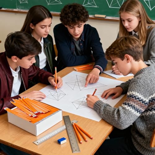 320 lápices #2 HB amarillos con goma para escritura miniatura 5
