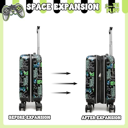 Kid’s Luggage Set 5 Piece Suitcase Set 16’’ Hardside Luggage with Spinner Wheels Girls Boys Carry on Luggage Travel Rolling Luggage Airline Approved3