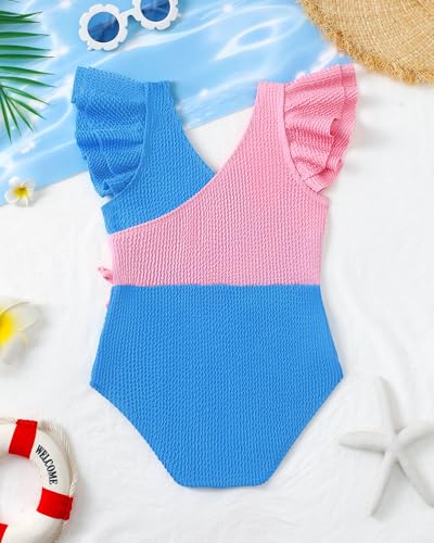 Image of Mioglrie Toddler Baby Swimsuit Girl Bathing Suit Girl 2T 3T 4T 5T 6T Girls One Piece Swimsuits Color Block Swimwear