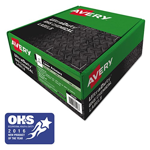 Avery UltraDuty GHS Chemical Labels for Laser Printers, Waterproof, Uv Resistant, 8.5