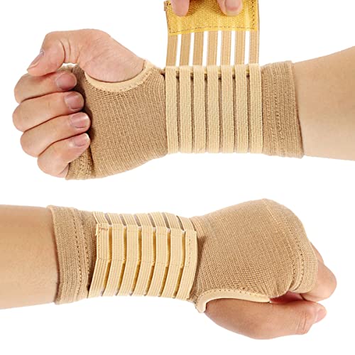 2PCS Orthèse élastique de Poignet,Orthèse pour Maintien du Pouce,Gants d'Arthrites pour Canal Carpien,Tendinite et Foulures,Main Droite et Gauche Cover