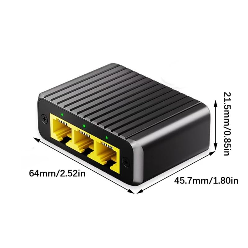 Cassa di alluminio dello scambiatore di Gigabit Ethernet di 3 porti per l'espansione domestica della rete