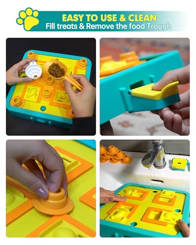 Dog Puzzle Toy Mental Stimulation - Level 3 in 1 Dogs Food Puzzles Toys, Dog Treat Puzzle Feeder (Advanced-Blue Board)