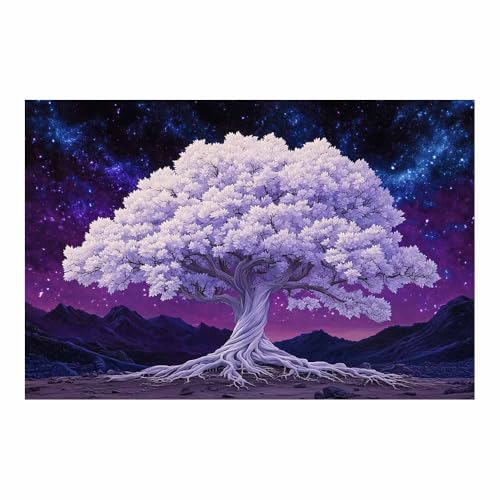 Arbre à branches en dôme tableau violet de décoration artistique