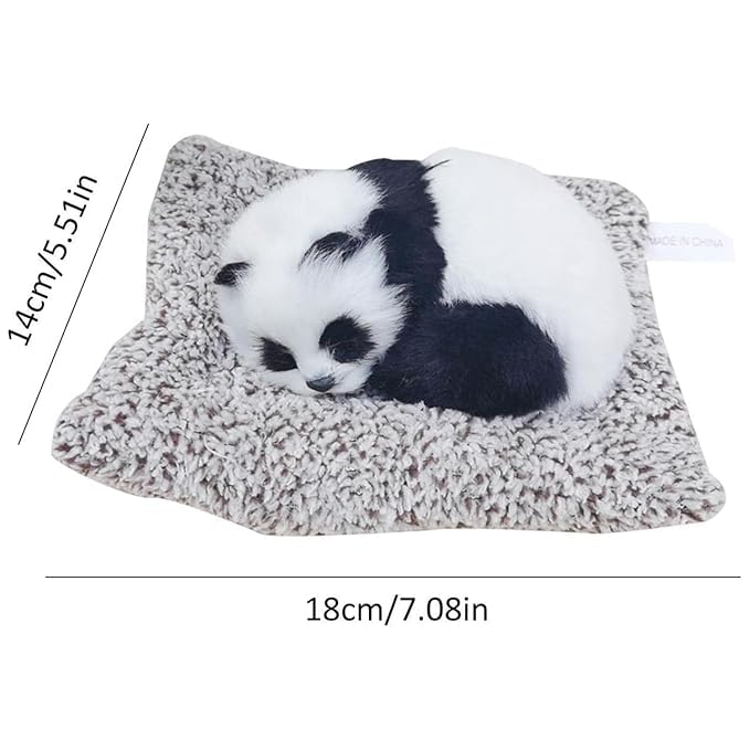 Image of MAHALRAJ Dog Stuffed Toy - Sleeping Cute Dog for Car Auto Dashboard and Home Decor | Cute Car Interior Toy, Sleeping Puppy Black & White Stuffed Toy - (Size,26cm X 18cm)