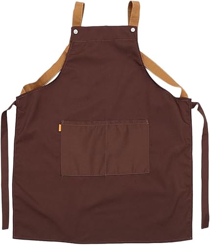 Wakauto Canvas Chef Apron with Pockets for Kitchen and Baking Multi-purpose Working Apron in Breathable and Comfortable Protective Cover for Cooking