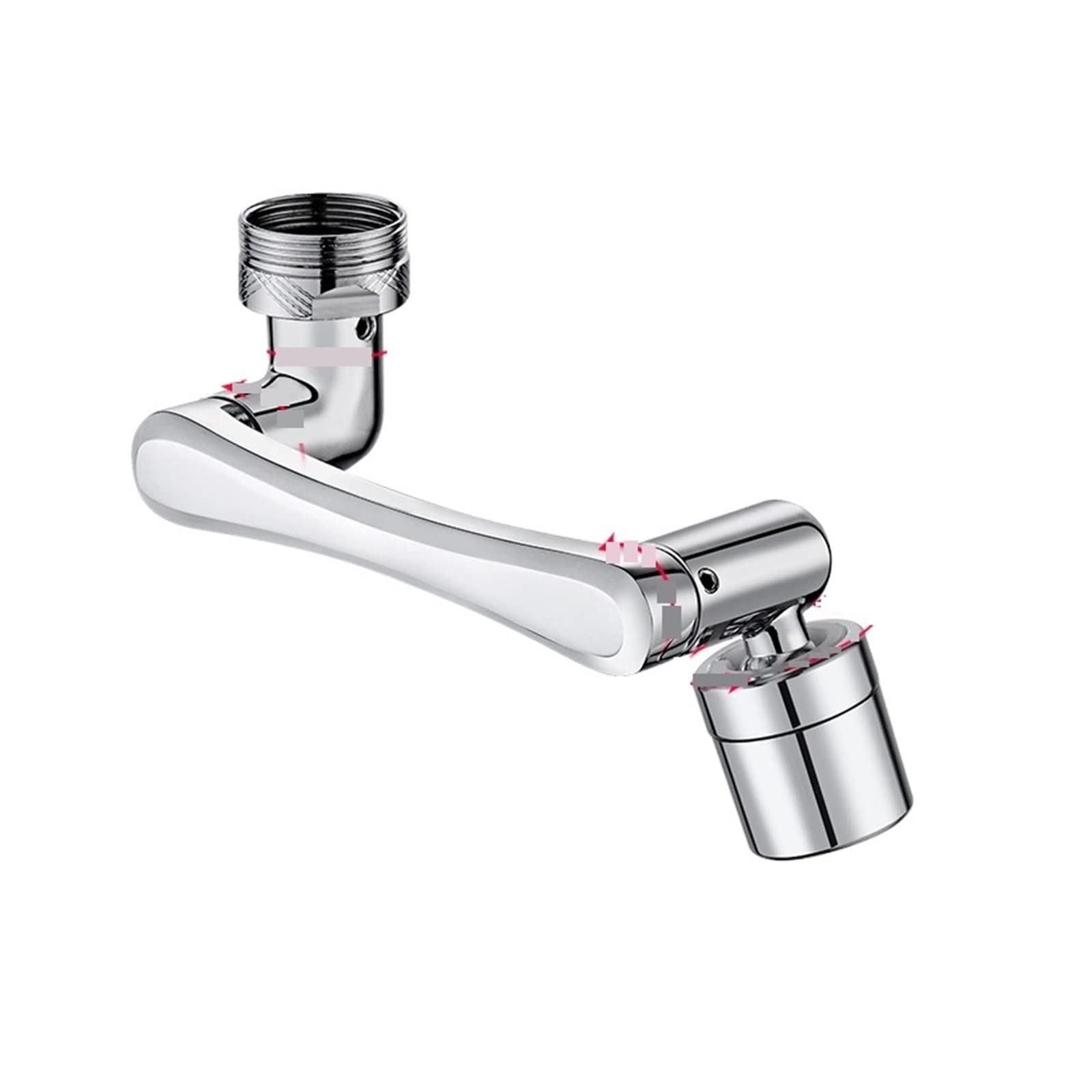 Braccio robotico per rubinetti Acciaio inossidabile universale 1080 ° Braccio robotico girevole Prolunga girevole Rubinetto Aeratore Prolunga rubinetto lavello da cucina 2 Modalità flusso d'acqua Faci
