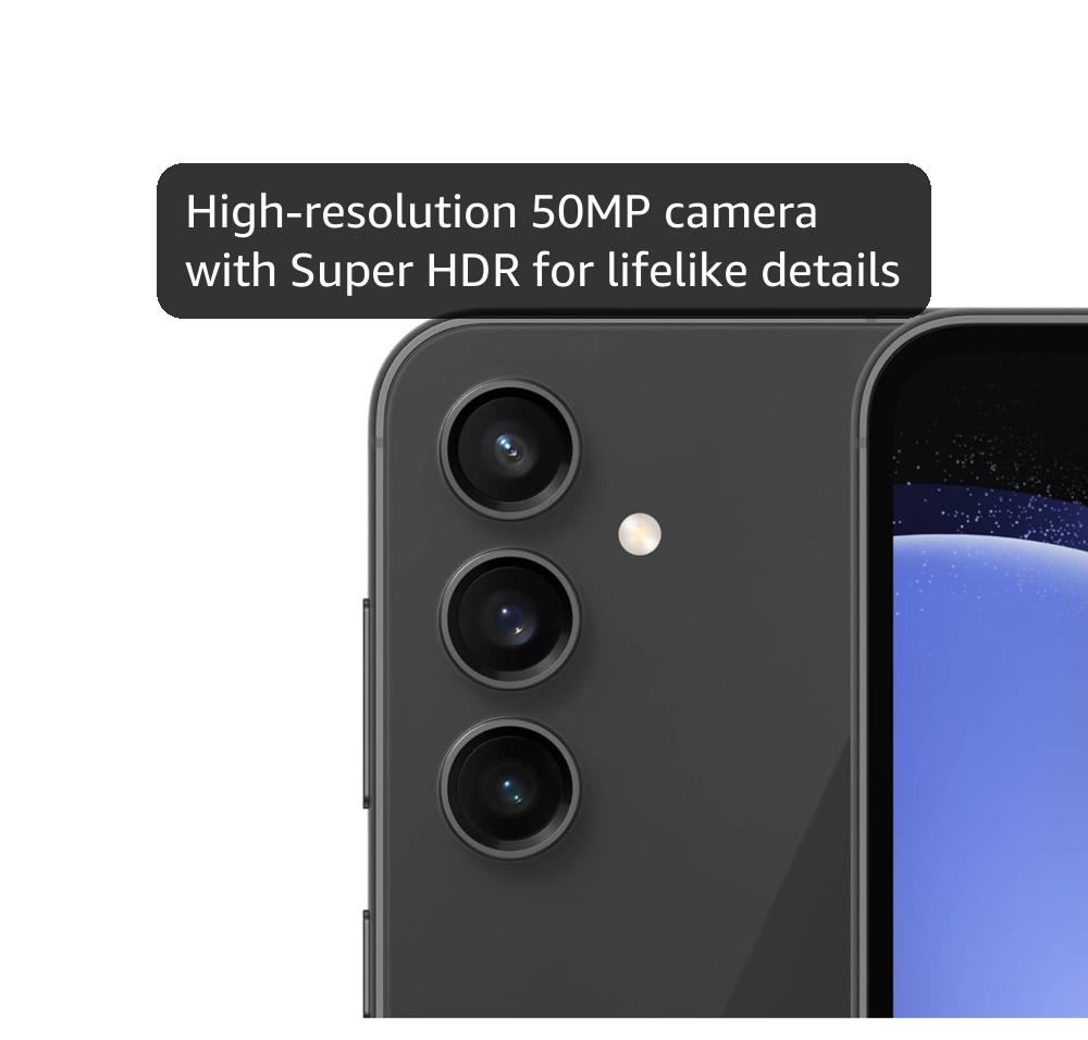 Samsung Galaxy S23 FE AI Cell Phone, 128GB Unlocked Android Smartphone, Long Battery Life, Premium Power Processor, Tough Gorilla Glass Display, Hi-Res 50MP Camera, US Version, 2023, Graphite