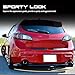 MagicDrift Rear Bumper Lip Diffuser Spoiler, Compatible with 2010-2013 Mazda 3 Hatchback (Dual Exhaust Bumper), MS Style PU Rear Lower Splitter Protector, Unpainted Black, 3PC