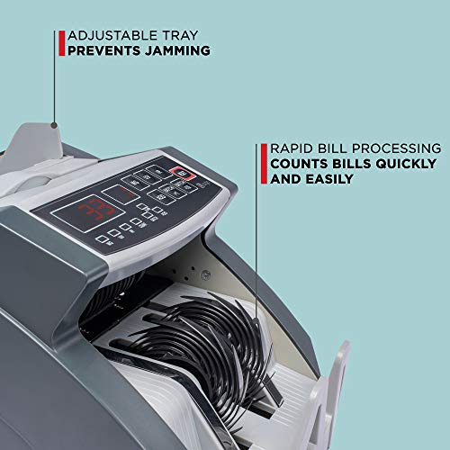 Logia Money Counter, Automatic Counting, Custom Batching, Adjustable Tray, Led Display, Counterfeit Detection, Self-Check, Customer-Facing Display And Handle #TOP2