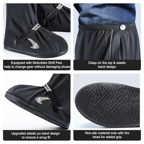 Couvre-chaussures imperméables moto en élastomère durable premium