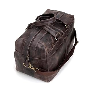 Mala de Viagem Capiau em Couro Legítimo 35L | Bolsa Duffel Bag Vintage para Fim de Semana