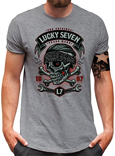 T-shirt Lucky 7 racing hot rod un cadeau original pour homme passionné d'automobiles rock