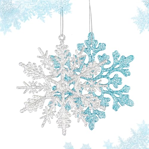 24 Stück Schneeflocken Deko Weihnachten, Christbaumschmuck,...