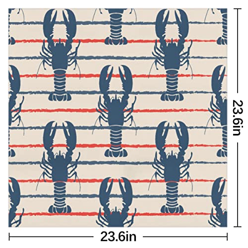 Lobster Stripe Square Silk Hair Scarf for Women, Lightweight Summer Head Scarf for Girls Wedding Travel Yoga Handkerchief Shawl Sunscreen Scarves Hair Accessories 23.6 Inches2