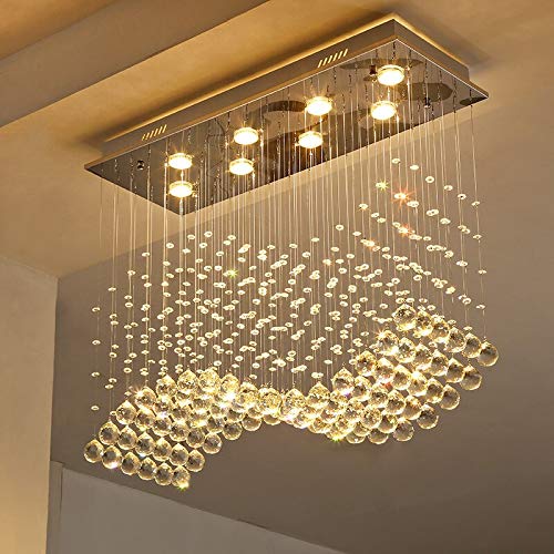 Rectángulo lámpara de cristal comedor individualidad carta luz moderna bar contador compatible con restaurante hogar Iluminación (L80 W30 H100cm Warm White)