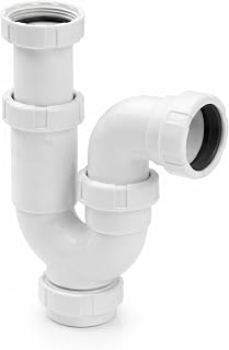 Sifón Curvo Extensible 1 1/2" Ø40 mm con Reducción Ø32 mm| Sifón para Fregadero y Lavabo | Antiolor, Antifugas | Instalación Fácil | Alta Resistencia | Fluvia
