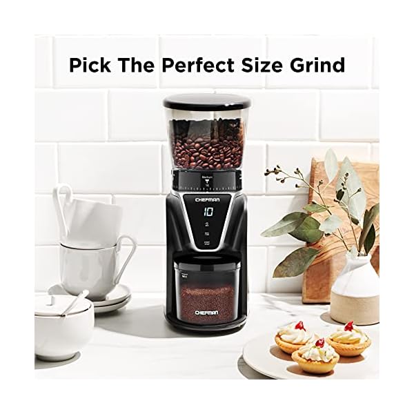 Chefman Conical Burr Coffee Grinder, Create The Boldest & Most