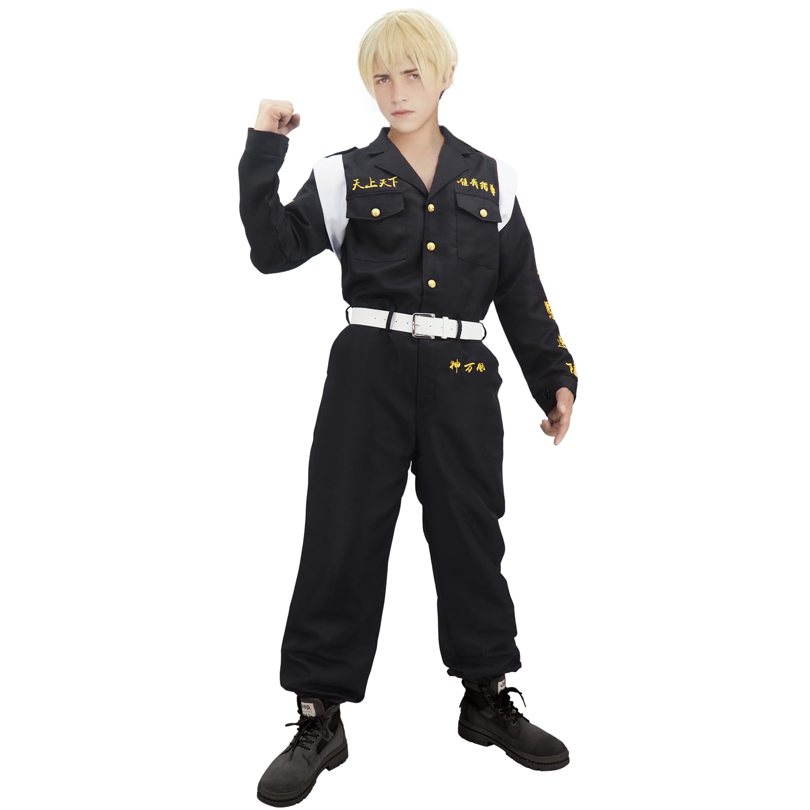 Anime Cosplay Costumes Japan Revengers Draken Jumpsuit Onesie Black Uniform Suit With Belt And Back Straps Adult Halloween Outfits