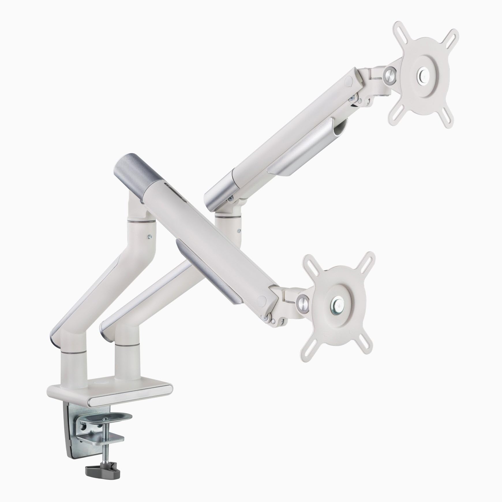 Desky Dual Slim Aluminium Monitor Arm White
