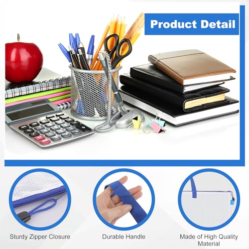 Image of JMIATRY 10 PCS Plastic Art Portfolio Bag 18 x 24 Inch Art Portfolios Folder Case Blue Art Poster Storage Bag Container for Poster, Scrapbook, Keepsake and Bulletin Board