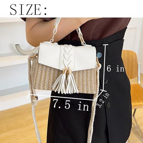 Bolso bandolera de paja tejido miniatura 4