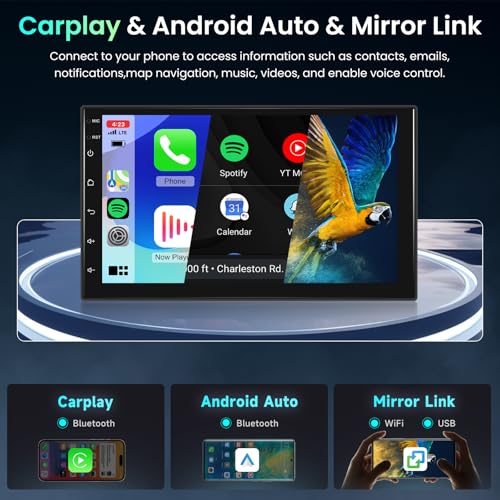 Hodozzy 4GB+64GB Android 7" Bilradio med Carplay och GPS