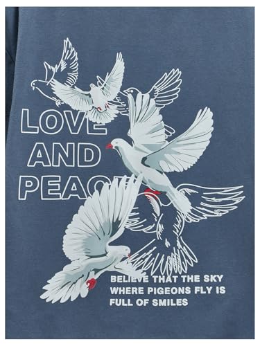 WDIRARA Boy's Graphic Letter Print Tee Short Sleeve Crewneck T Shirt Drop Shoulder Shirts4