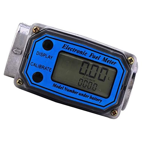 LELUKEE Digital Fuel Turbine Aluminium Durchflussmesser mit LCD-Display, 1 Zoll FNPT Einlass/Auslass (10-100 LPM) - Maßeinheit Unterstützung L/GAL/PTS/QTS (1 Zoll) Cover