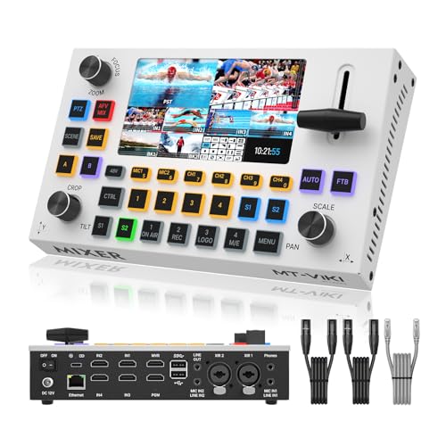 MT-ViKI Live Streaming Video Switcher - 4 HDMI Inputs, 5.5-inch LCD Screen, PTZ Control, Chroma Key, USB 3.0 Streaming, Ideal for Live Events, Weddings, Broadcasts
