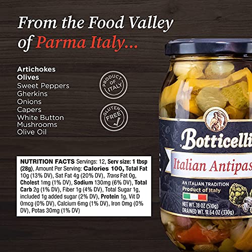 Botticelli Premium Italian Antipasto In A Jar (Pack Of 2) Authentic Italian Antipasto With
