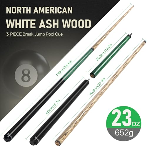Taco de billar Kmise Jump Break Cue, 23oz, punta 14mm verde miniatura 4