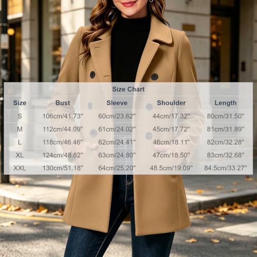 PXQIRMR Fall Jackets for Women Double Breasted Notched Lapel Long Jacket - image 4