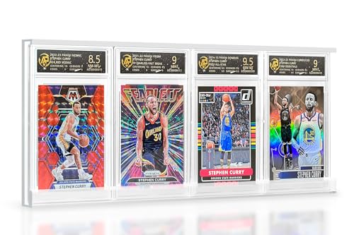 PSA Card Display Case, 4 Slots Holder for PSA-Graded Cards, Perfect for Displaying Trading Cards, Baseball, Football, and Basketball Sports Cards PSA Card Storage and Display Solution (1-Pack)