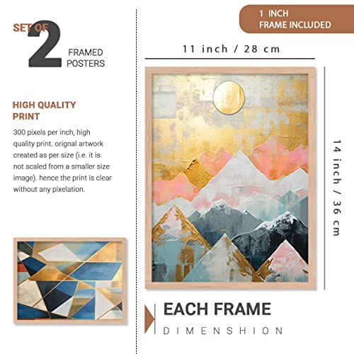 Image of kotart Aesthetic Modern Wall Decor Paintings with Frame for Home Decoration - Painting for Living Room Bedroom - Painting for Wall Decoration (14 x 18 inch) Set of 4 (Classic Wall Painting, 10)
