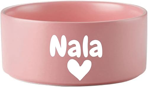 JMIPET Tazón de cerámica personalizado para perro con nombre de mascota, tazón de cerámica para cachorros, parte inferior antideslizante, no se