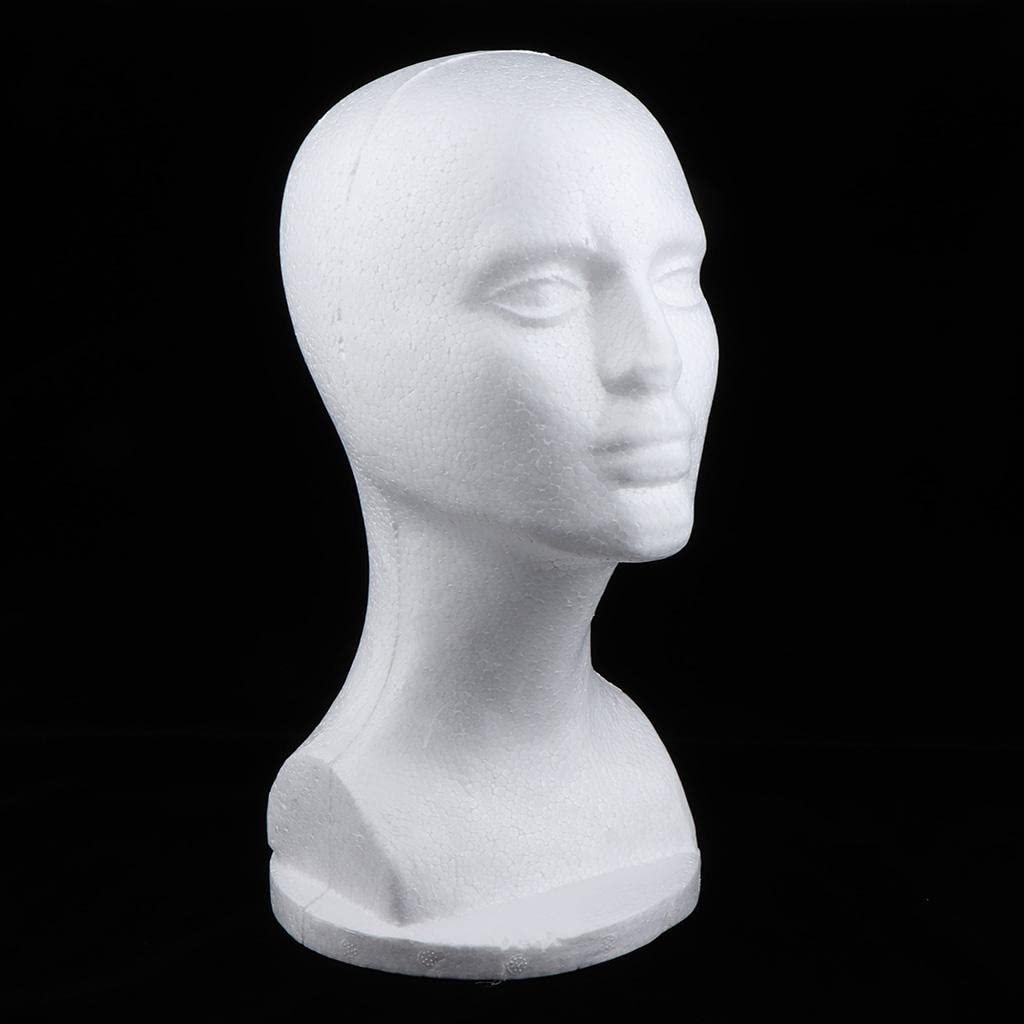 Female Styrofoam Wig Display Stand Head Model w/Mount Hole (White, 12inches) Health & Beauty | Hair Care & Styling | Hair Extensions & Wigs | Wig & Extension Supplies-image-14