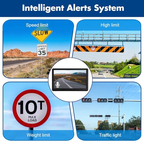 GPS Navigator for Car Truck RV - GPS Navigation System with Latest 2025 Maps, Lifetime Free Update 7 Inch Touchscreen Real Voice Guidance Vehicle Car GPS for Trucker with Speed and Red Light Warning