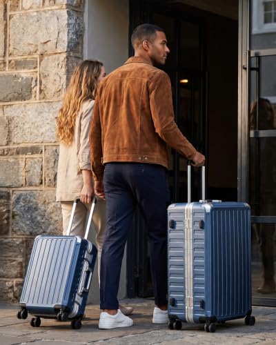 Image of LUGGEX 2-Piece Zipperless Luggage Set, 20 /24 Inch, Ocean Blue