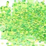 Die Gudn Confeti en cartón, mezcla de confeti, confeti de papel, decoración de mesa, confeti para bodas, cumpleaños y fiestas (verde/amarillo, 100 g)
