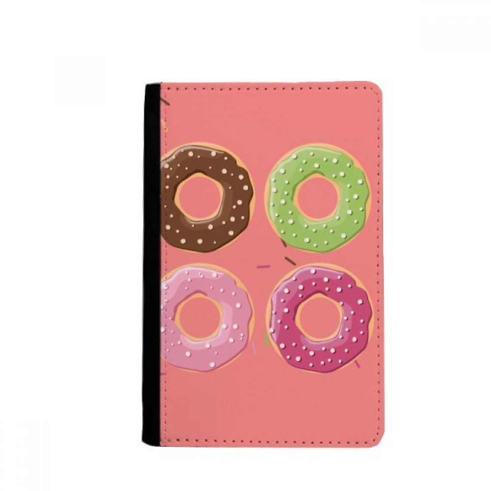 DIYthinker Four Doughnut Group Dessert Pattern Passport Holder Notecase Burse Wallet Cover Card Purse