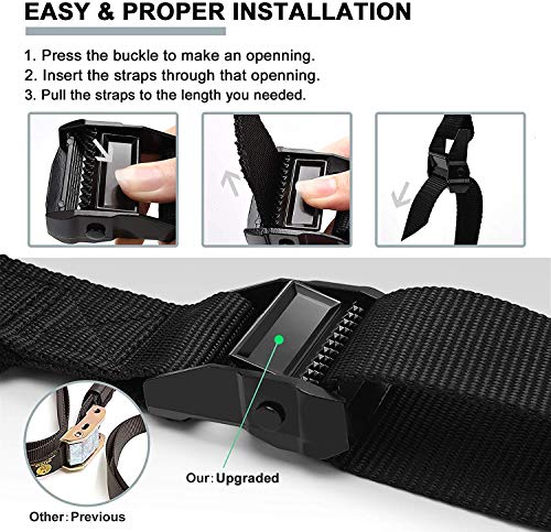 PACEARTH Gymnastic Rings 1100lbs Capacity with 14.76ft Adjustable Buckle Straps Pull Up Exercise Rings Non-Slip Rings… - Image 5