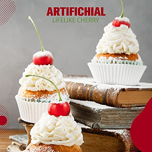 Gootrades Artificial Lifelike Simulation Red Cherries Fake Fruit For Party Decoration (Pack Of 50) #TOP4