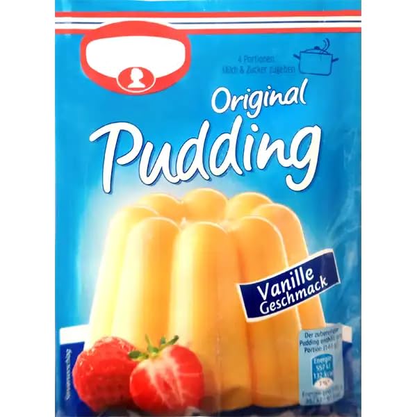 Vainilla Geschmack - Pudin original - 3 sobres - Pudin en polvo sabor vainilla - Preparación original deliciosa para postres cremosos y gourmet - Compatible con Dr.Oetker - 111g